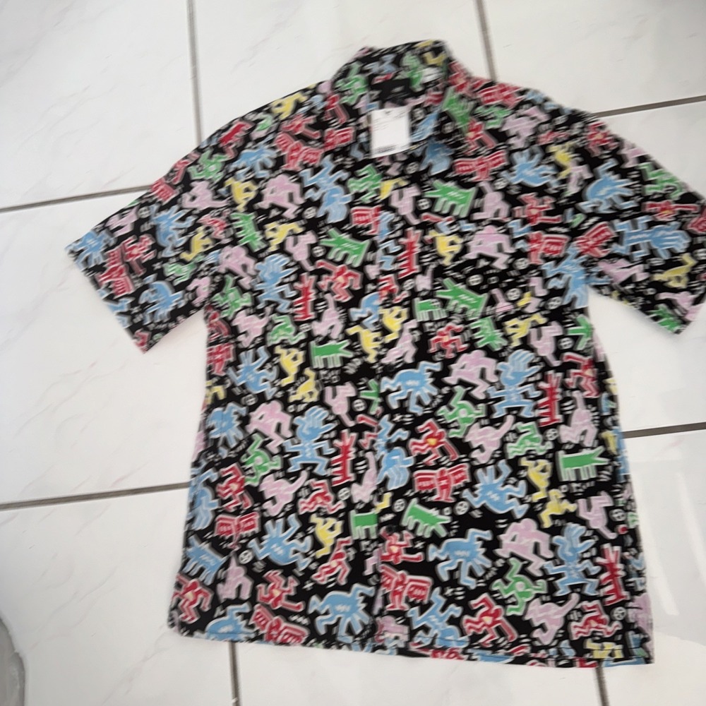 KEITH HARING Short SleevE Button Down Shirt NEW S NEW WITH TAG NWT